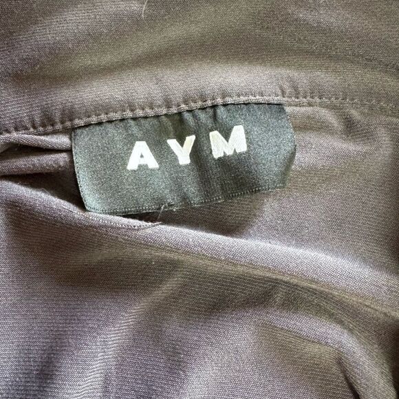 AYM Premium Tie Front Multiway Collared Long Sleeve Crop Top - Picture 8 of 9